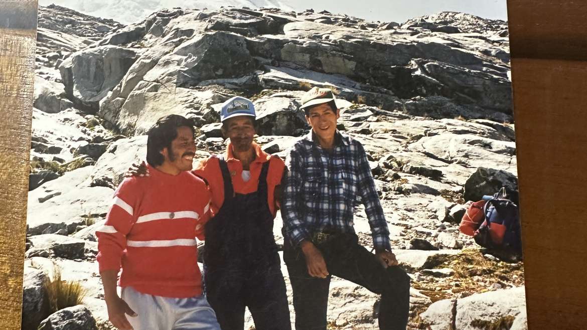 Filiberto Rurush during early mountaneering operations in hte Cordillera Blanca, Ancash, Peru.