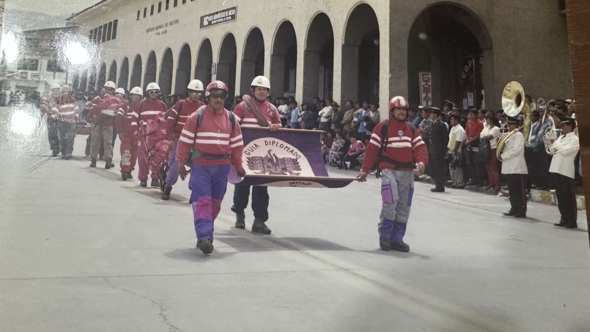 Filiberto Rurush during early mountaneering operations in hte Cordillera Blanca, Ancash, Peru.