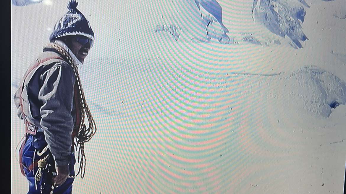 Filiberto Rurush during early mountaneering operations in hte Cordillera Blanca, Ancash, Peru.