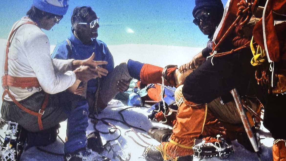 Filiberto Rurush during early mountaneering operations in hte Cordillera Blanca, Ancash, Peru.