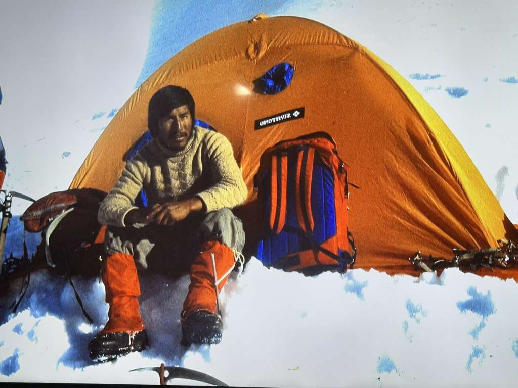 Filiberto Rurush during early mountaneering operations in hte Cordillera Blanca, Ancash, Peru.
