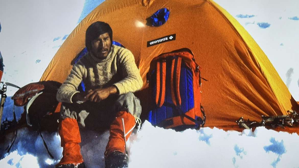 Filiberto Rurush during early mountaneering operations in hte Cordillera Blanca, Ancash, Peru.