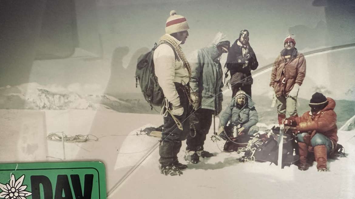 Filiberto Rurush during early mountaneering operations in hte Cordillera Blanca, Ancash, Peru.